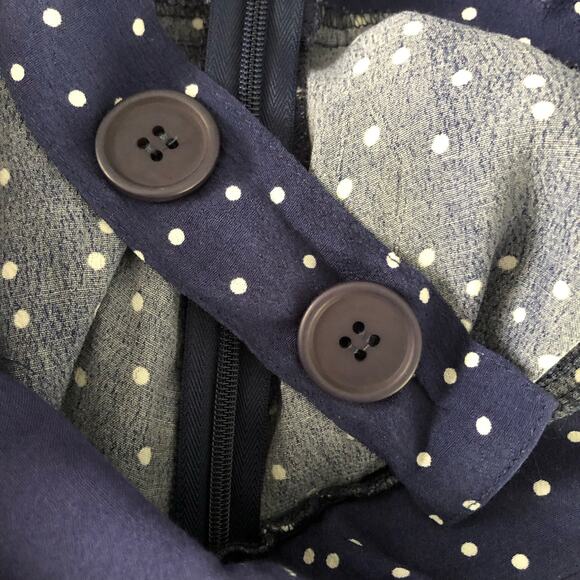 Rolla's Blue White Polka Dot Starry Night Jumpsuit Criss Cross Back NWT Medium - Picture 10 of 15